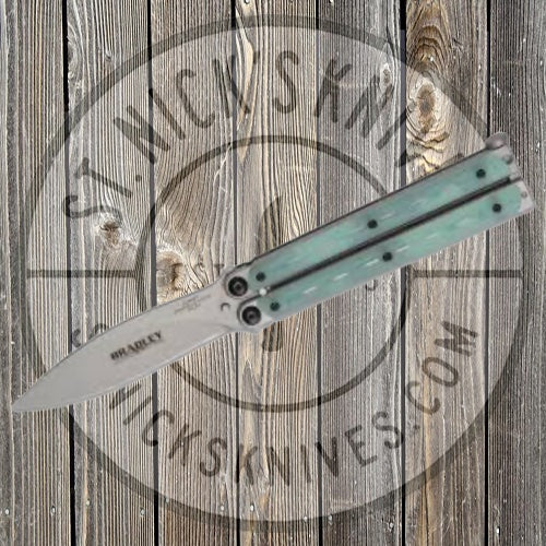 BEAR & SON - Kimura Spear Point Balisong, Natural G10 Handle Scales - BCC907 Butterfly Knives - Tophatter Daily Deals