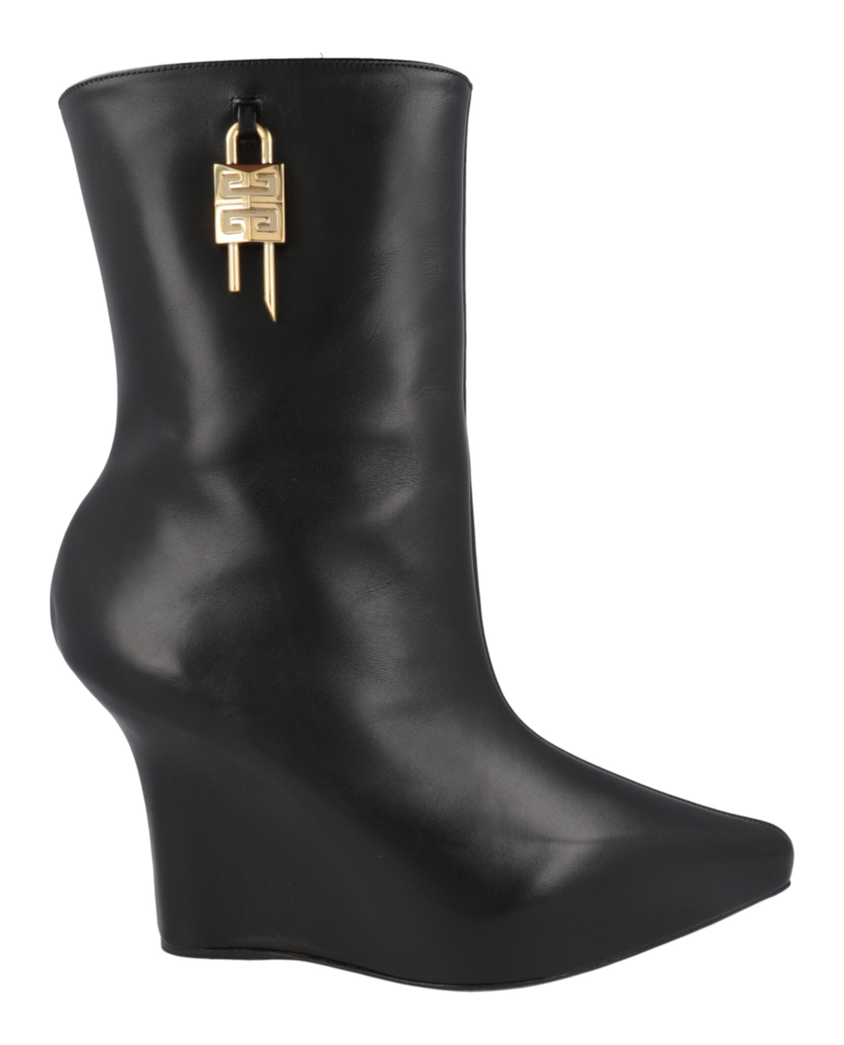 Givenchy G-Lock Leather Wedge Boots Black Footwear - Tophatter Daily Deals