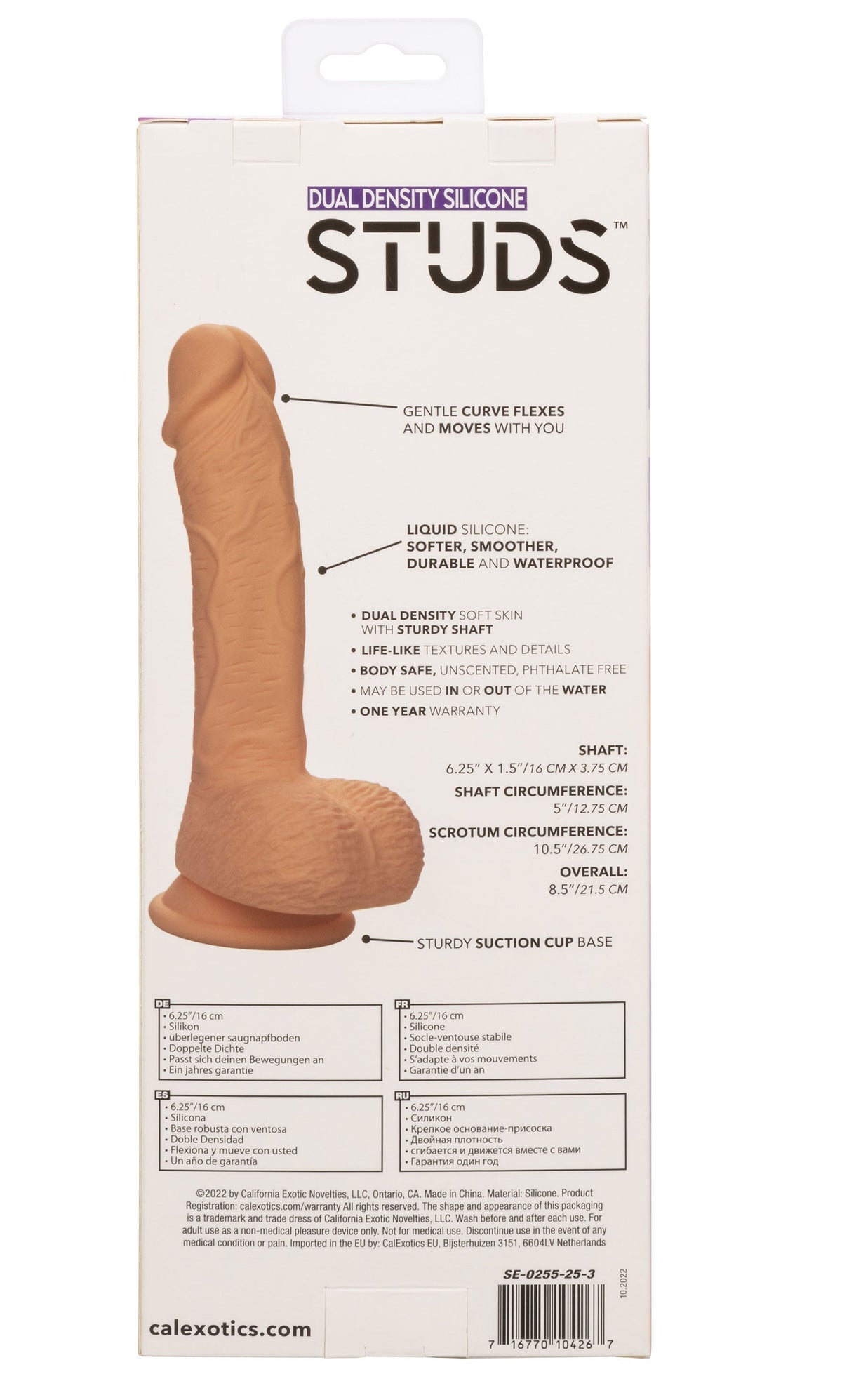 Dual Density Silicone Studs 6.25 Inch / 16 cm Ivory Realistic Flexible Design with Suction Cup Base > Dildos > Realistic Dildos - Tophatter Daily Deals