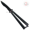 Jaguar Butterfly Knife HEAVY Taiwan Balisong w/ Inserts- Black Serrated Knife-Balisong - Tophatter Daily Deals