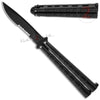 Jaguar Butterfly Knife HEAVY Taiwan Balisong w/ Inserts- Black Serrated Black Knife-Balisong - Tophatter Daily Deals