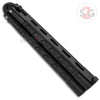 Jaguar Butterfly Knife HEAVY Taiwan Balisong w/ Inserts- Black Serrated Knife-Balisong - Tophatter Daily Deals