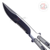 Jaguar Butterfly Knife HEAVY Taiwan Balisong - Grey Serrated Knife-Balisong - Tophatter Daily Deals
