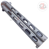 Jaguar Butterfly Knife HEAVY Taiwan Balisong - Grey Serrated Knife-Balisong - Tophatter Daily Deals