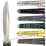 JUMBO 5 Hole Butterfly Knife Giant 10" Balisong - Marble Blue Knife-Balisong - Tophatter Daily Deals