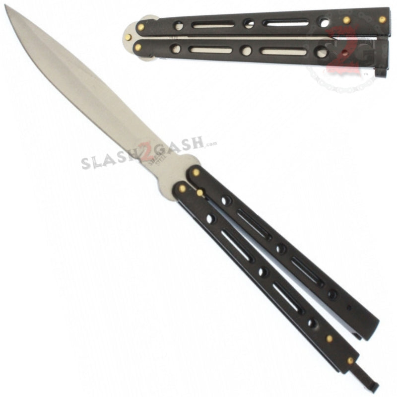 JUMBO 5 Hole Butterfly Knife Giant 10" Balisong - 6 colors Black Knife-Balisong - Tophatter Daily Deals
