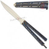 JUMBO 5 Hole Butterfly Knife Giant 10" Balisong - 6 colors Marble Blue Knife-Balisong - Tophatter Daily Deals