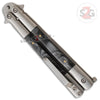 Black Marble Butterfly Knife Pearl Swirl Balisong - Plain Edge Knife-Balisong - Tophatter Daily Deals