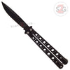Classic 6 Hole Butterfly Knife w/ Spring Latch Balisong Sandwich - Black Knife-Balisong - Tophatter Daily Deals