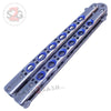 Classic Butterfly Knife w/ Spring Latch Sandwich - Silver w/ Blue Holes Knife-Balisong - Tophatter Daily Deals