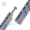 Classic Butterfly Knife w/ Spring Latch Sandwich - Silver w/ Blue Holes Knife-Balisong - Tophatter Daily Deals