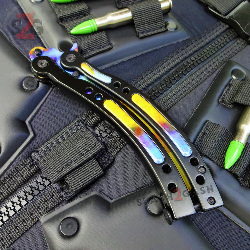 CSGO Case Hardened Butterfly Knife TRAINER Dull PRACTICE Balisong Knife-Balisong - Tophatter Daily Deals