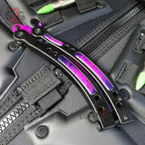 CSGO Purple Doppler Butterfly Knife TRAINER Dull PRACTICE Balisong Sharp Edge Knife-Balisong - Tophatter Daily Deals