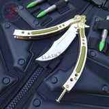 CSGO Golden Butterfly Knife SHARP 440C Counter Strike Balisong Knife-Balisong - Tophatter Daily Deals