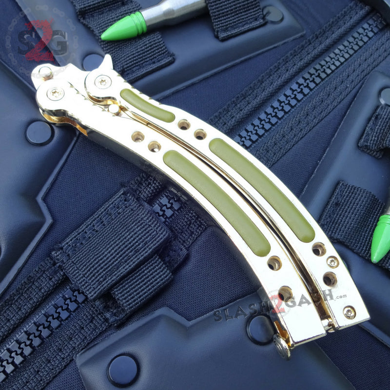 CSGO Golden Butterfly Knife SHARP 440C Counter Strike Balisong Knife-Balisong - Tophatter Daily Deals