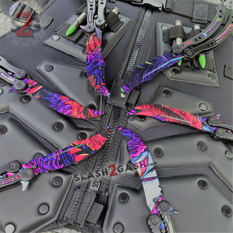 CSGO Hyper Beast Butterfly Knife TRAINER Dull PRACTICE Balisong Knife-Balisong - Tophatter Daily Deals