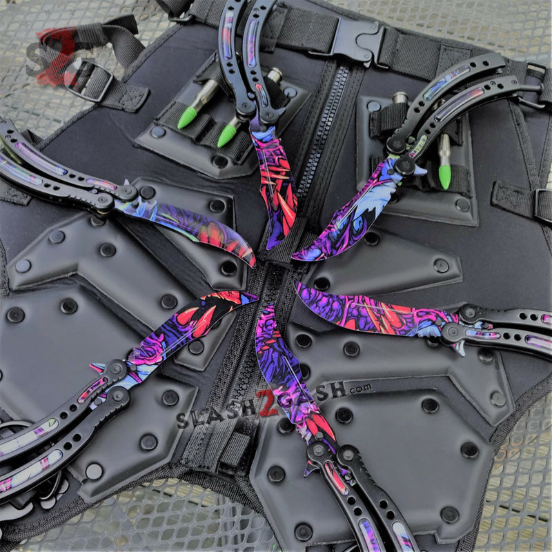 Hyper Beast 2pc Set CSGO Butterfly Knife + Elite Karambit SAVE $10 Knife-Balisong - Tophatter Daily Deals