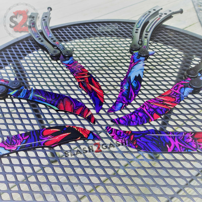 CSGO Hyper Beast Butterfly Knife TRAINER Dull PRACTICE Balisong Knife-Balisong - Tophatter Daily Deals