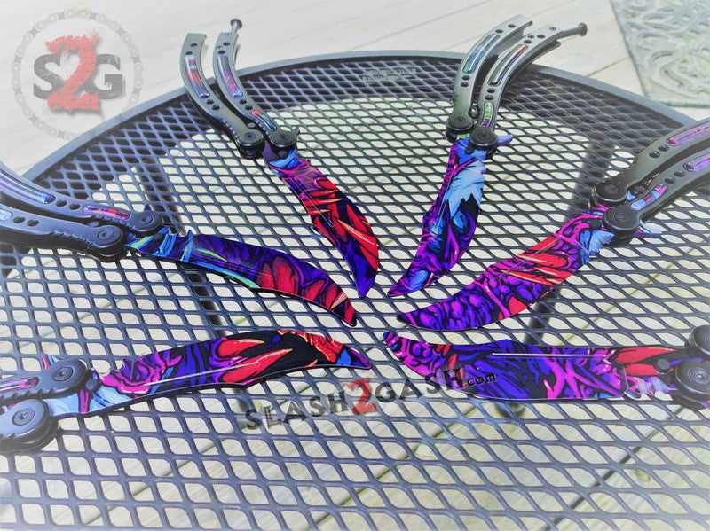 CSGO Hyper Beast Butterfly Knife TRAINER Dull PRACTICE Balisong Knife-Balisong - Tophatter Daily Deals