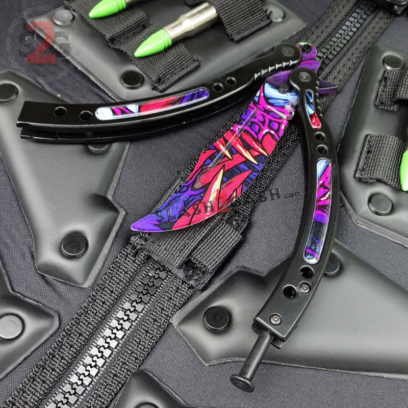 CSGO Hyper Beast Butterfly Knife TRAINER Dull PRACTICE Balisong Knife-Balisong - Tophatter Daily Deals