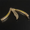CSGO Golden Butterfly Knife SHARP 440C Counter Strike Balisong Dull w Holes - Can NOT Sharpen Knife-Balisong - Tophatter Daily Deals