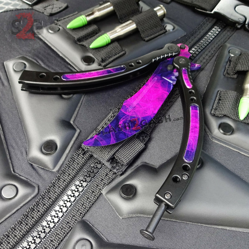 22 colors CSGO Butterfly Knife SHARP 440C Counter Strike Balisong Knife-Balisong - Tophatter Daily Deals