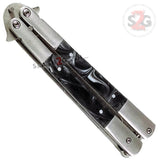 Marble Butterfly Knife Pearl Swirl Serrated Balisong - Black Knife-Balisong - Tophatter Daily Deals