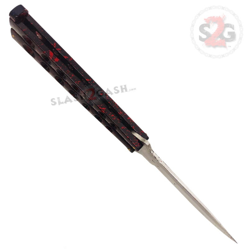 Heavy Duty Classic Butterfly Knife Thick 7 Hole Balisong - Red Knife-Balisong - Tophatter Daily Deals