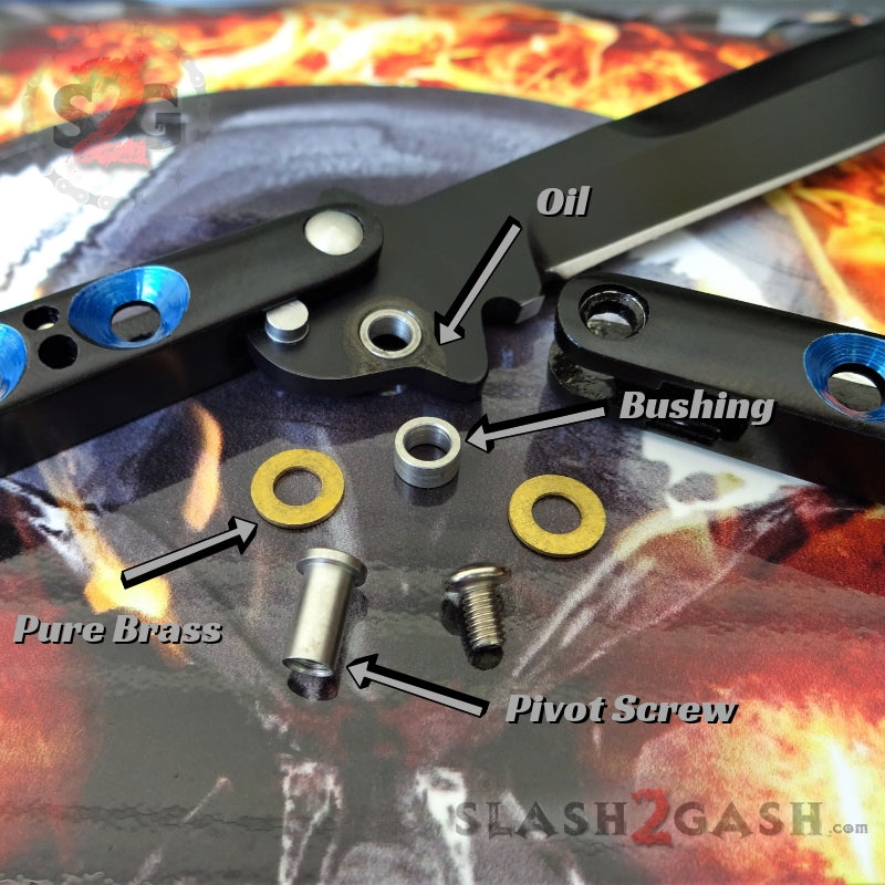 TheONE Butterfly Knife w/ BUSHINGS 440C Channel Balisong - Satin 42 Knife-Balisong - Tophatter Daily Deals