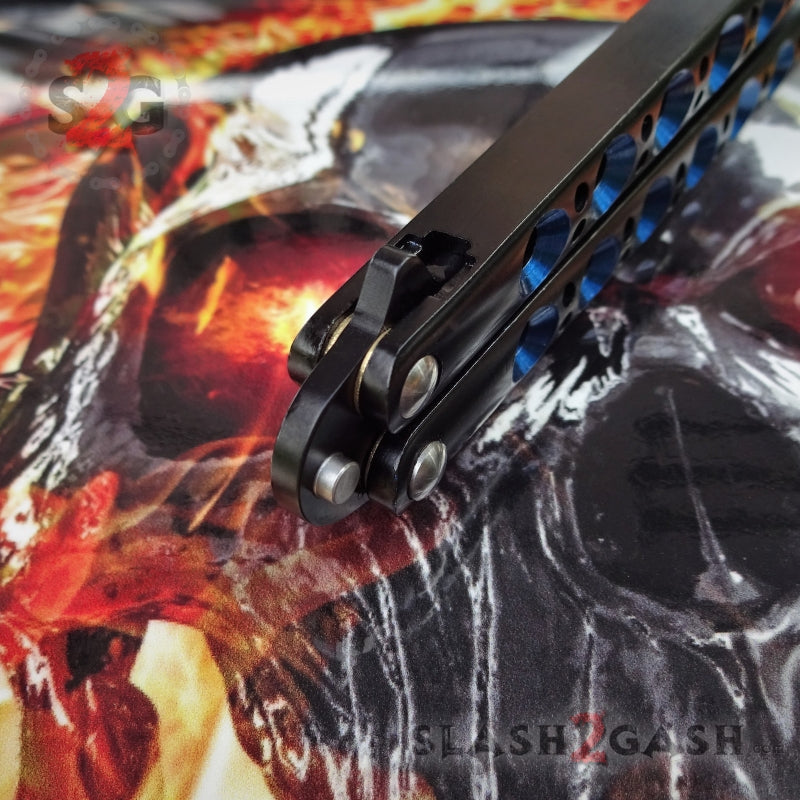 TheONE Butterfly Knife w/ BUSHINGS 440C Channel Balisong - Black 42 Knife-Balisong - Tophatter Daily Deals