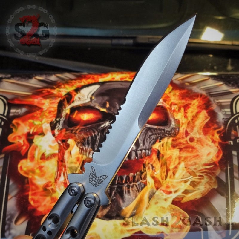 TheONE Butterfly Knife 440C Channel Balisong - Classic 42 Serrated WITHOUT bushings Knife-Balisong - Tophatter Daily Deals