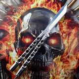 TheONE Butterfly Knife 440C Channel Balisong - Chrome 47 Mirror Knife-Balisong - Tophatter Daily Deals