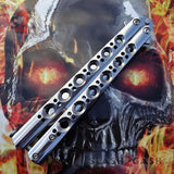 TheONE Butterfly Knife 440C Channel Balisong - Chrome 47 Mirror Knife-Balisong - Tophatter Daily Deals