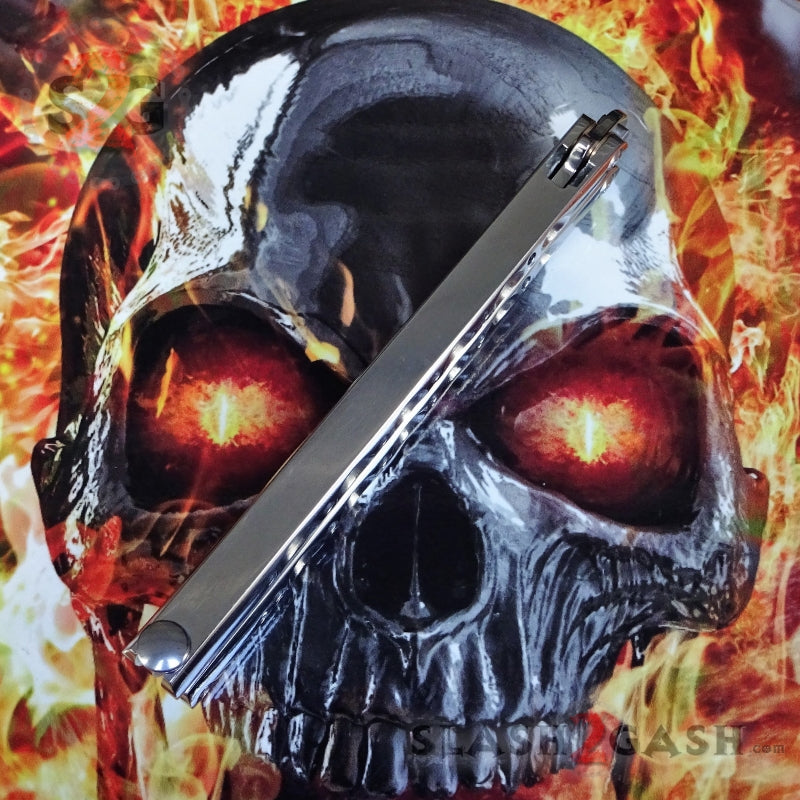 TheONE Butterfly Knife w/ BUSHINGS 440C Channel Balisong - Chrome 47 Knife-Balisong - Tophatter Daily Deals