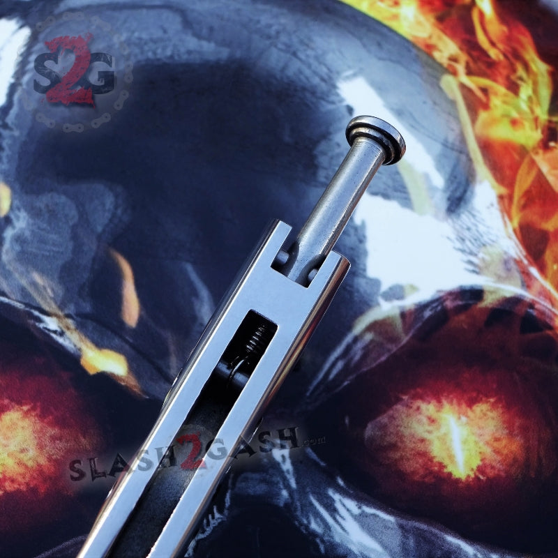 TheONE Butterfly Knife 440C Channel Balisong w/ Spring Latch - 5 Blades Knife-Balisong - Tophatter Daily Deals