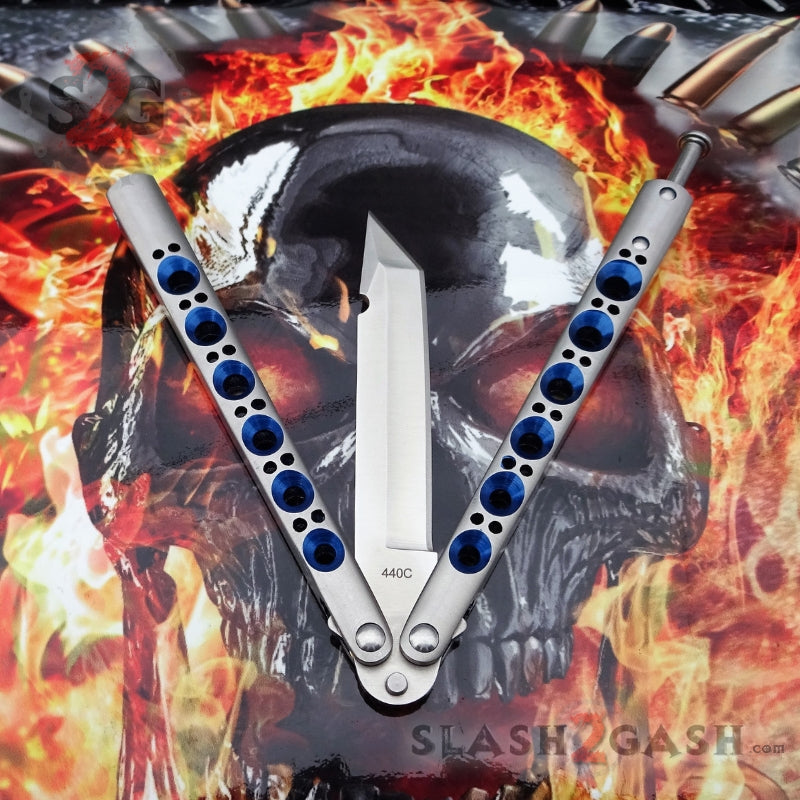 TheONE Butterfly Knife w/ BUSHINGS 440C Channel Balisong - Tanto Halo Knife-Balisong - Tophatter Daily Deals