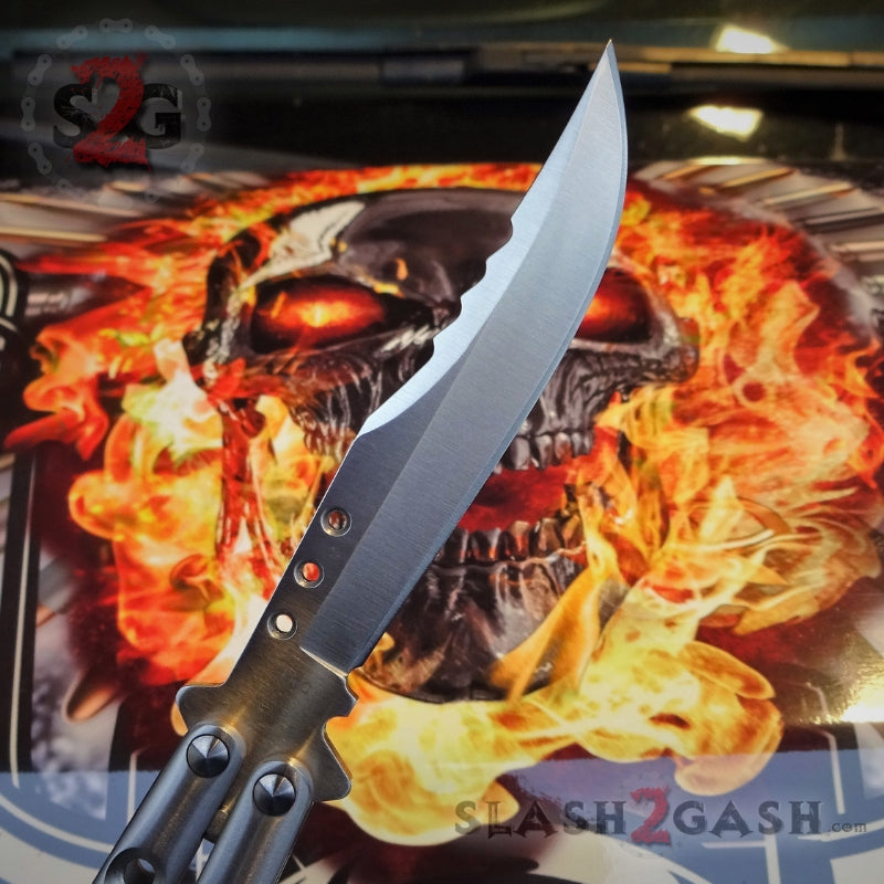 TheONE Butterfly Knife w/ BUSHINGS 440C Channel Balisong - 43 Tyrannosaur Knife-Balisong - Tophatter Daily Deals