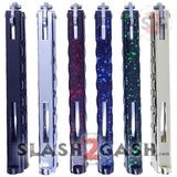 Classic 7 Hole Butterfly Knife 440c Premium Steel Balisong - Gold Knife-Balisong - Tophatter Daily Deals