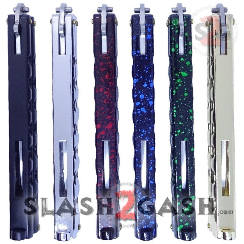 Classic 7 Hole Butterfly Knife 440c Premium Steel Balisong - Chrome Knife-Balisong - Tophatter Daily Deals