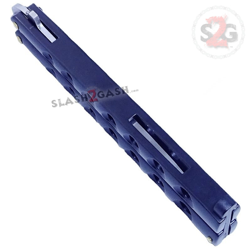 Classic 7 Hole Butterfly Knife 440c Premium Steel Balisong - Black Knife-Balisong - Tophatter Daily Deals