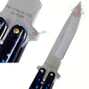Classic 7 Hole Butterfly Knife 440c Premium Steel Balisong - Marble Blue Knife-Balisong - Tophatter Daily Deals