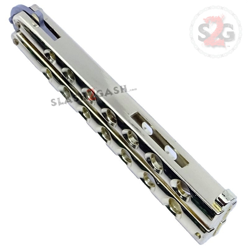 Classic 7 Hole Butterfly Knife 440c Premium Steel Balisong - Gold Knife-Balisong - Tophatter Daily Deals