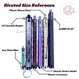 Heavy Duty Classic Butterfly Knife Thick 7 Hole Balisong - Chrome Knife-Balisong - Tophatter Daily Deals