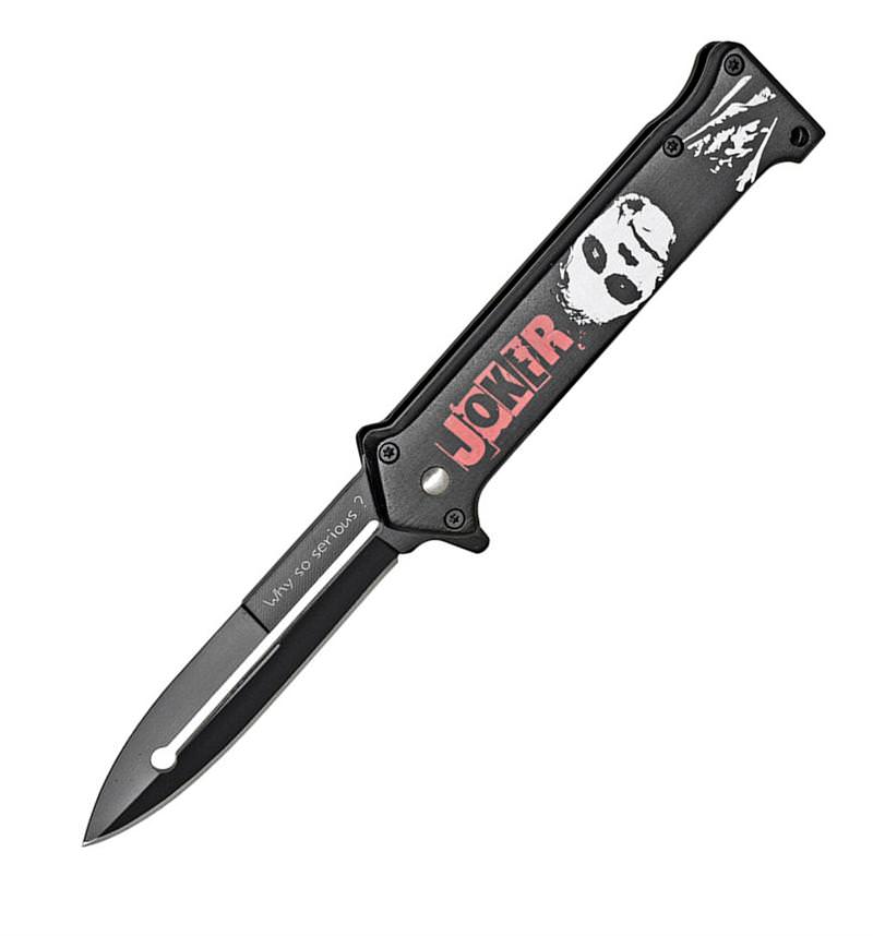 Joker Spring Assist 'Legal Automatic' Knife Black Collectible Weapons - Tophatter Daily Deals