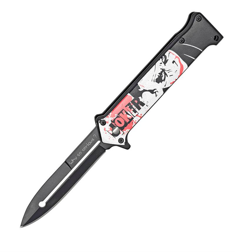 Joker Spring Assist 'Legal Automatic' Knife White - TOPHATTER'S ARMORY DEALS Collectible Weapons - Tophatter Daily Deals