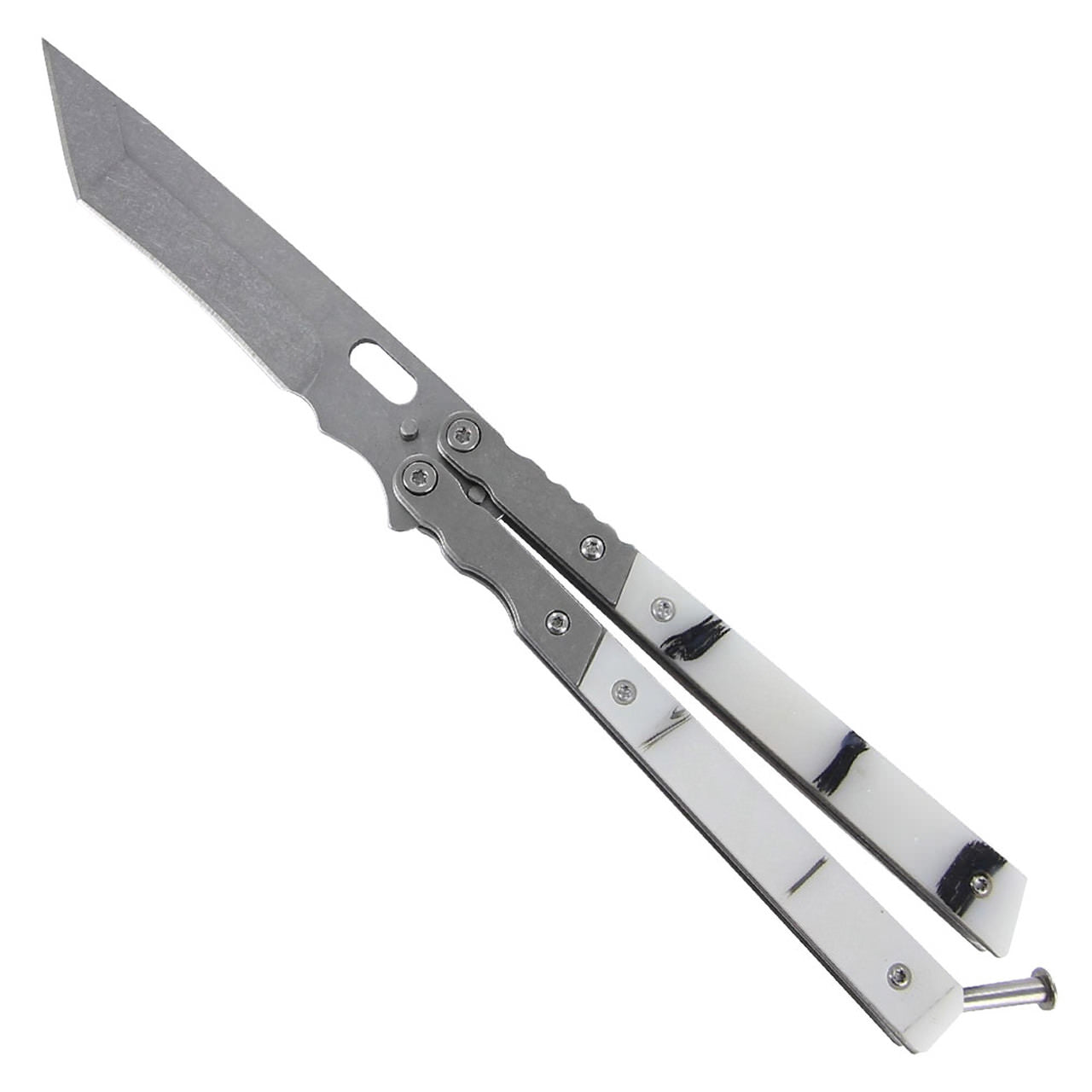 4" Tanto Blade Butterfly Subzero Cyclone Fanning Knife - TOPHATTER'S ARMORY DEALS Collectible Weapons - Tophatter Daily Deals