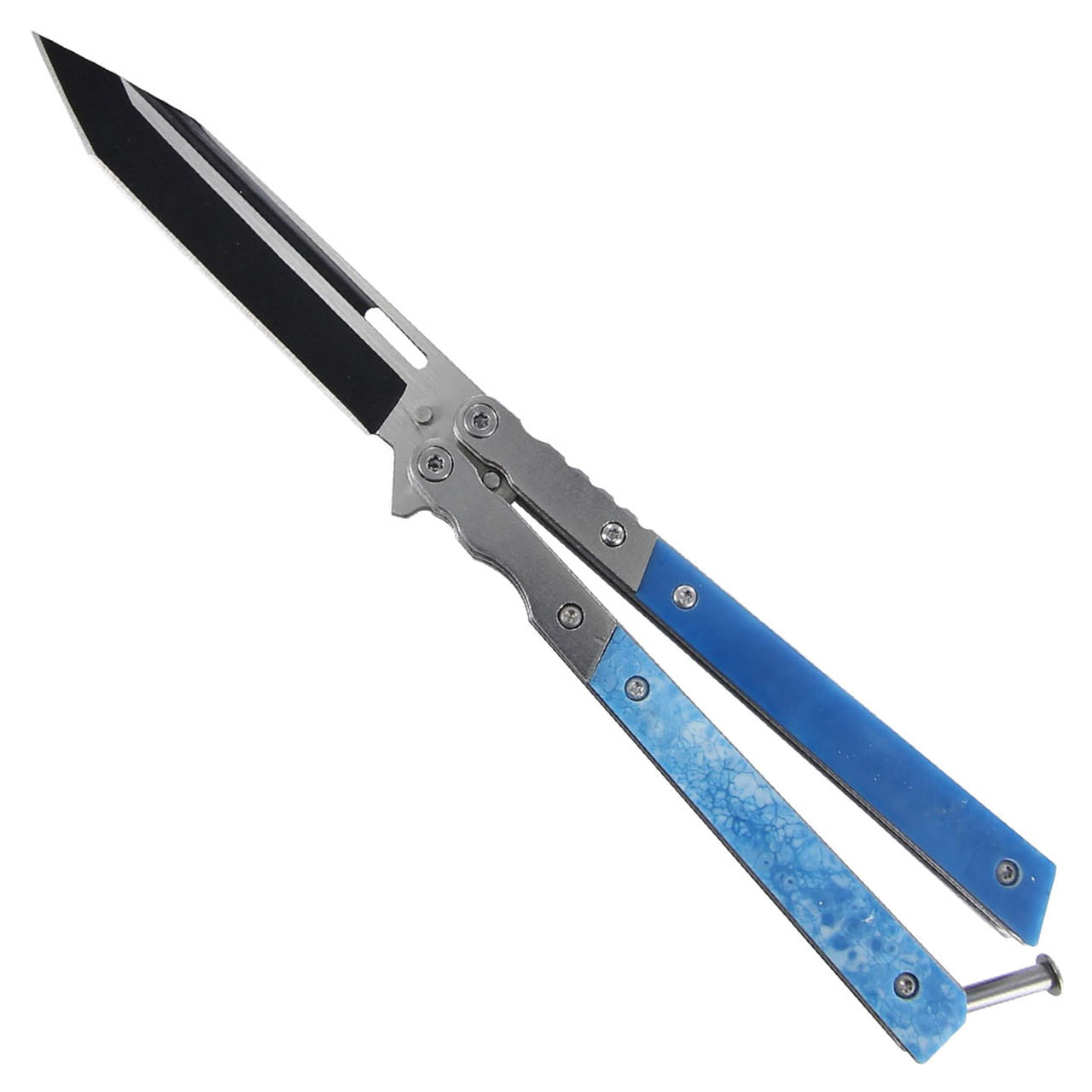 4" Tanto Two Toned Finish Blade Frozen Butterfly Knife - TOPHATTER'S ARMORY DEALS Collectible Weapons - Tophatter Daily Deals