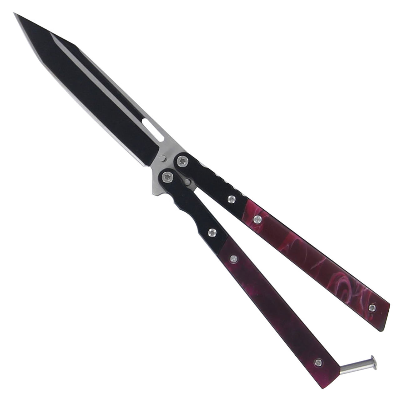 4" Two Tone Blade Darkside Balisong Butterfly Knife - Tophatter's Inc. Weapons Store Online Collectible Weapons - Tophatter Daily Deals