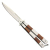 Butterfly Knife Heavy Duty Steel Construction w/ Wood Inserts - TOPHATTER'S ARMORY DEALS Collectible Weapons - Tophatter Daily Deals