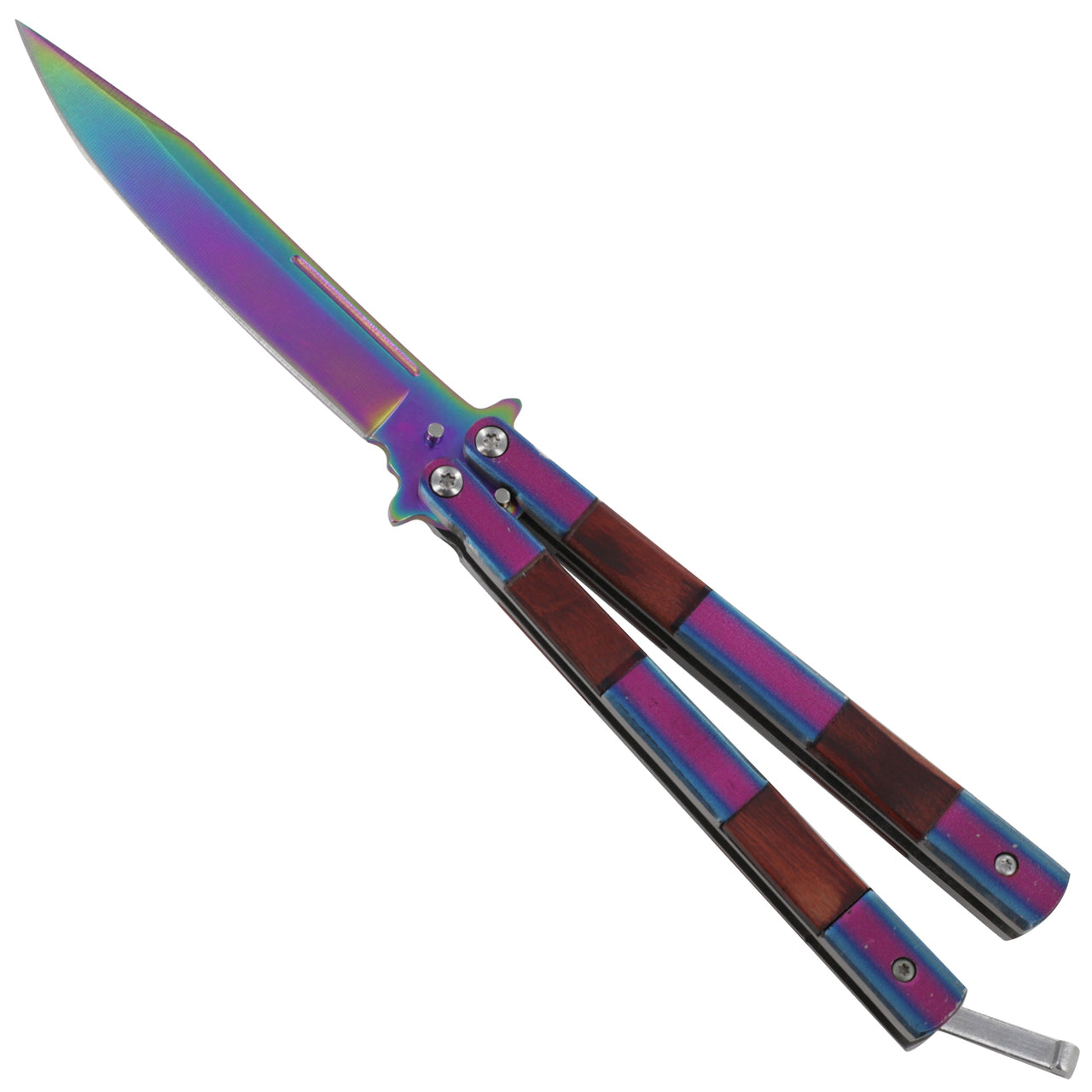 Stainless Steel Heavy Duty Fanning Butterfly Knife - TOPHATTER'S ARMORY DEALS Collectible Weapons - Tophatter Daily Deals